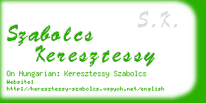 szabolcs keresztessy business card